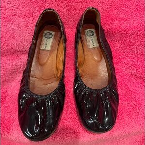 Lanvin black patent leather ballet flats